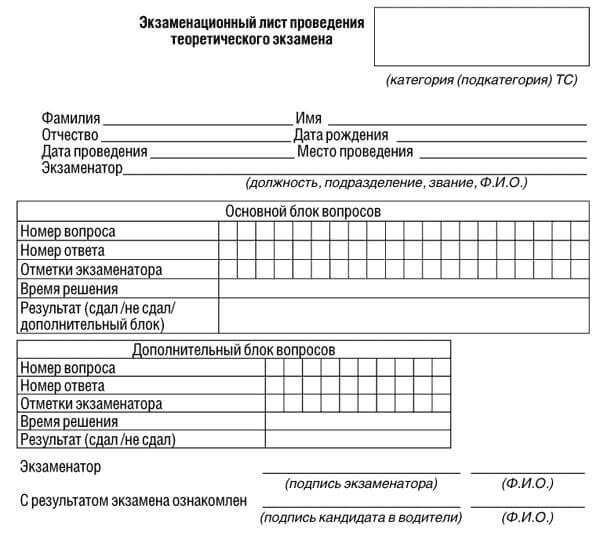 купить лист сдачи теоретического экзамена ПДД в Аргуне